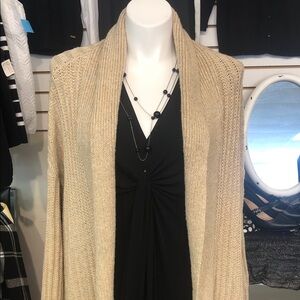 Elegant Tan Women's Cardigan Long Sweater